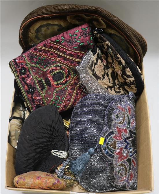 A collection of evening bags etc